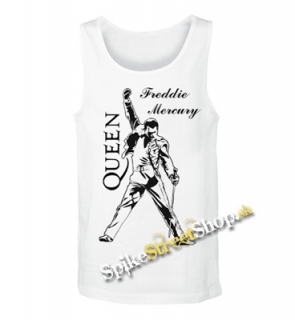 FREDDIE MERCURY - Logo & Portrait - Mens Vest Tank Top - biele