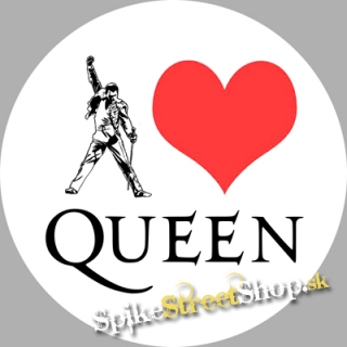 I LOVE QUEEN - biely odznak