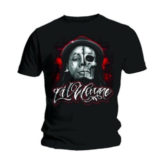 LIL WAYNE - Skull Sketch - čierne pánske tričko
