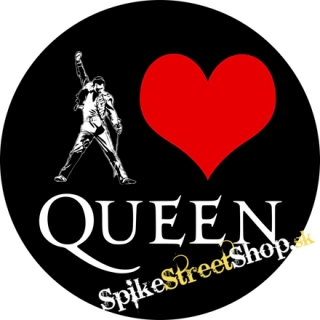 Podložka pod myš I LOVE QUEEN - Black - okrúhla