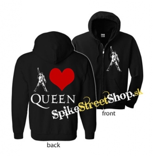 I LOVE QUEEN - mikina na zips