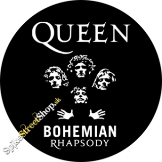 QUEEN - Bohemian Rhapsody - čierny odznak