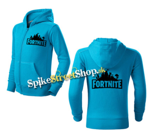 FORTNITE - Logo - tyrkysová detská mikina na zips