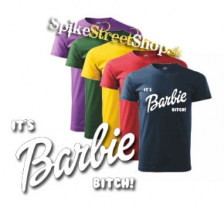 IT´S BARBIE BITCH - biely nápis - farebné detské tričko