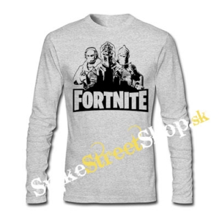 FORTNITE - Logo & Skins - šedé pánske tričko s dlhými rukávmi