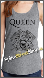 QUEEN - Logo - Ladies Vest Top - šedé