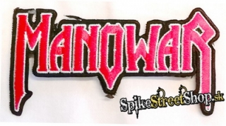 MANOWAR - Red & White & Black Logo - nažehlovacia nášivka