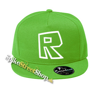 ROBLOX - Biely Znak - jabĺčkovo-zelená šiltovka model "Snapback"