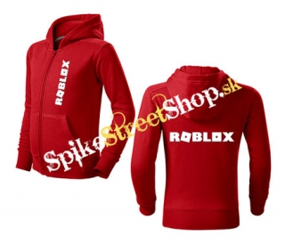 ROBLOX - Logo Symbol White - červená detská mikina na zips