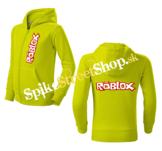 ROBLOX - Logo Red White - limetková detská mikina na zips