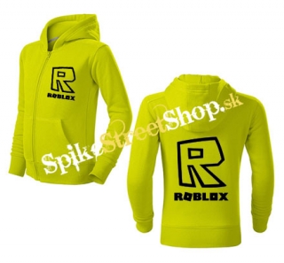 ROBLOX - Symbol & Znak - limetková detská mikina na zips