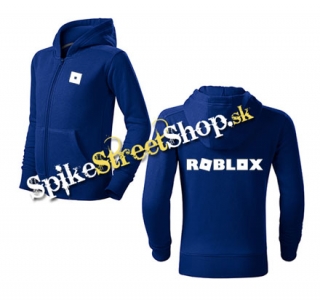 ROBLOX - Logo Symbol White - modrá detská mikina na zips