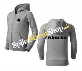 ROBLOX - Logo Symbol Black - šedá detská mikina na zips