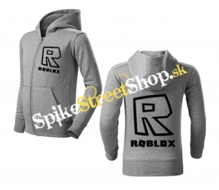 ROBLOX - Symbol & Znak - šedá detská mikina na zips