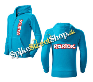 ROBLOX - Logo Red White - tyrkysová detská mikina na zips