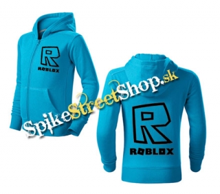 ROBLOX - Symbol & Znak - tyrkysová detská mikina na zips