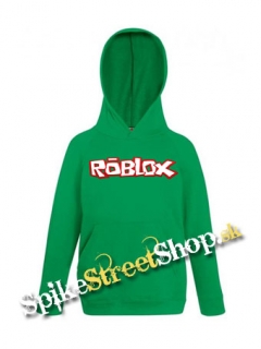 ROBLOX - Logo Red White - zelená detská mikina
