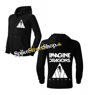 IMAGINE DRAGONS - Evolve Triangle White - čierna detská mikina na zips