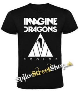 IMAGINE DRAGONS - Evolve Triangle White - čierne detské tričko