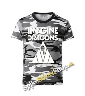 IMAGINE DRAGONS - Evolve Triangle - maskáčové chlapčenské tričko METRO CAMO