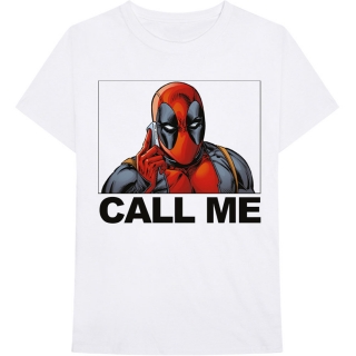 MARVEL COMICS - Deadpool Call Me - biele pánske tričko