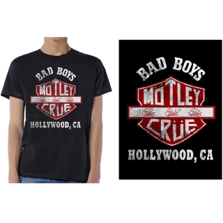MOTLEY CRUE - Bad Boys Shield - čierne pánske tričko