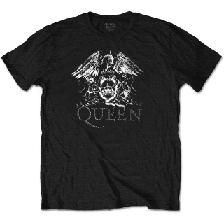 QUEEN - Crest Logo Diamante - čierne pánske tričko