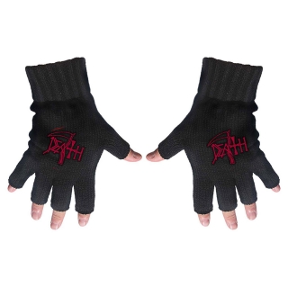 DEATH - Logo - čierne rukavice bez prstov