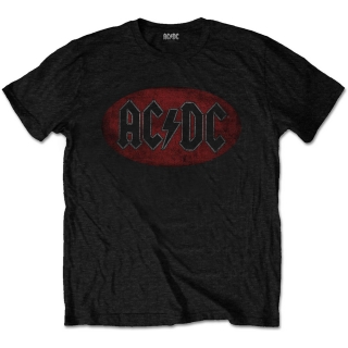AC/DC - Oval Logo Vintage- čierne pánske tričko