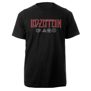 LED ZEPPELIN - Logo & Symbols - čierne pánske tričko