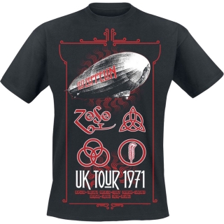 LED ZEPPELIN - UK Tour '71 - čierne pánske tričko