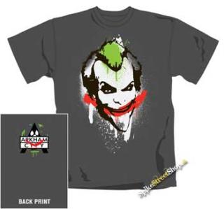 BATMAN ARKHAM CITY - Joker Graffiti - sivé pánske tričko