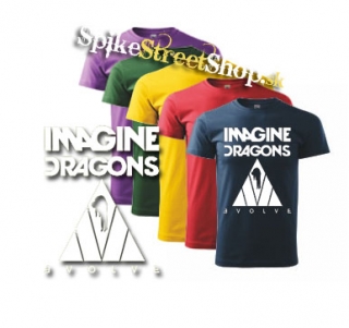 IMAGINE DRAGONS - Evolve Triangle White - farebné pánske tričko