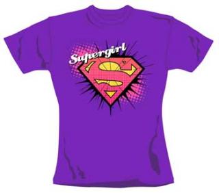 SUPERMAN - Supergirl Comic Logo - fialové dámske tričko (Skinny Fit)