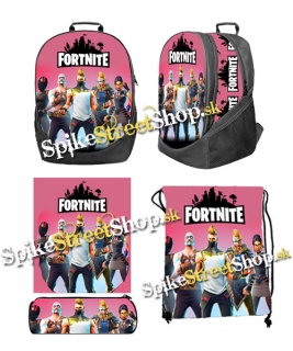 Hurá do školy - sada FORTNITE - Pink Skins (ruksak, peračník a vak na prezuvky)