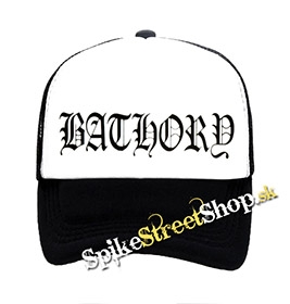 BATHORY - Logo - čiernobiela sieťkovaná šiltovka model "Trucker"