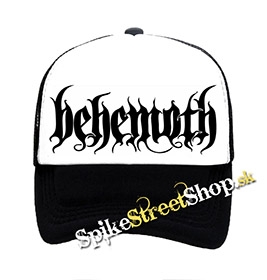 BEHEMOTH - Logo - čiernobiela sieťkovaná šiltovka model "Trucker"