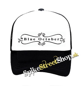 BLUE OCTOBER - Logo - čiernobiela sieťkovaná šiltovka model "Trucker"