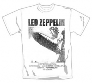 LED ZEPPELIN - UK Tour 69 - biele pánske tričko