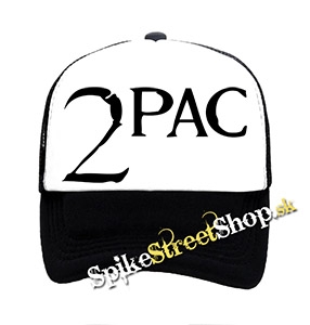 2 PAC - Logo - čiernobiela sieťkovaná šiltovka model "Trucker"