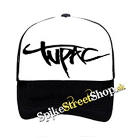 2 PAC - Tupac Logo - čiernobiela sieťkovaná šiltovka model "Trucker"