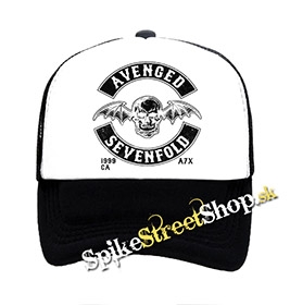 AVENGED SEVENFOLD - DeathBat - čiernobiela sieťkovaná šiltovka model "Trucker"