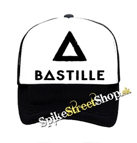 BASTILE - Logo - čiernobiela sieťkovaná šiltovka model "Trucker"