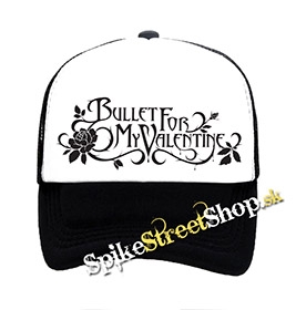 BULLET FOR MY VALENTINE - Logo - čiernobiela sieťkovaná šiltovka model "Trucker"
