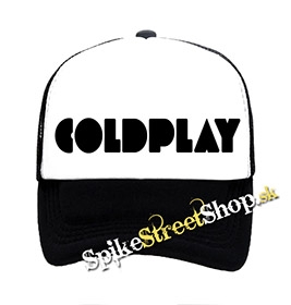 COLDPLAY - Logo - čiernobiela sieťkovaná šiltovka model "Trucker"