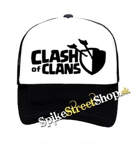 CLASH OF CLANS - Logo - čiernobiela sieťkovaná šiltovka model "Trucker"
