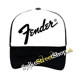 FENDER - Logo - čiernobiela sieťkovaná šiltovka model "Trucker"