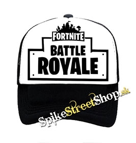 FORTNITE BATTLE ROYALE - Logo - čiernobiela sieťkovaná šiltovka model "Trucker"