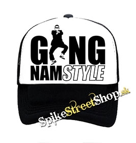 GANGNAM STYLE - čiernobiela sieťkovaná šiltovka model "Trucker"