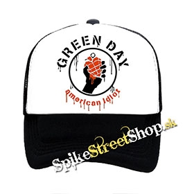 GREEN DAY - American Idiot - čiernobiela sieťkovaná šiltovka model "Trucker"